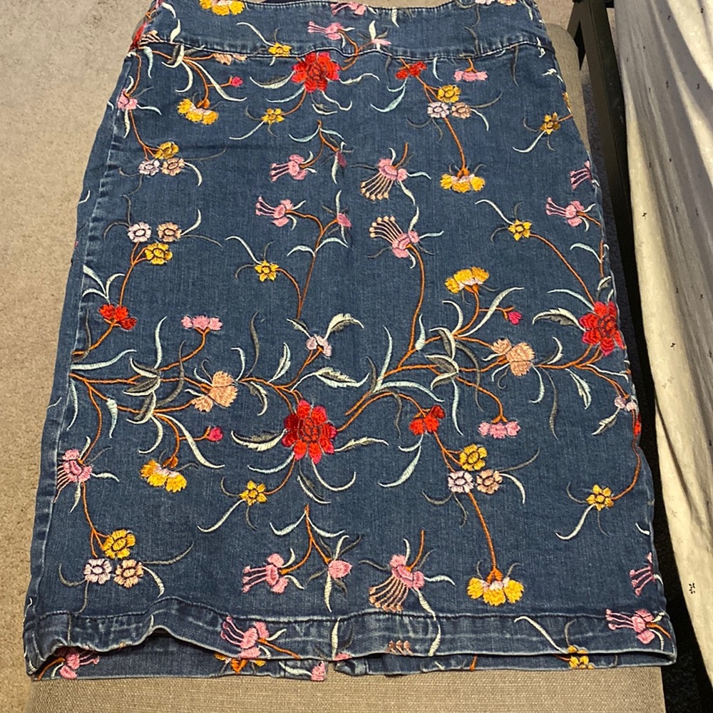 Jean embroidered skirt